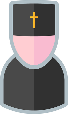 priest flat icon with a cross on the capのイラスト素材