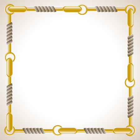 Square background with rope and chain.  のイラスト素材