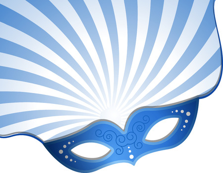 Blue carnival mask with rays background.のイラスト素材