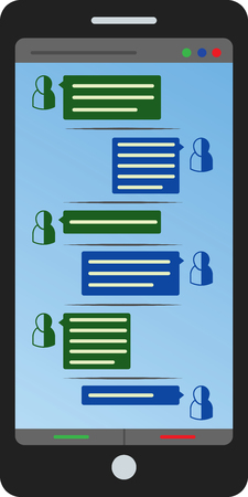 mobile phone with interface chatのイラスト素材