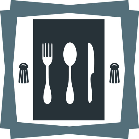 graphic cutlery on a napkinのイラスト素材