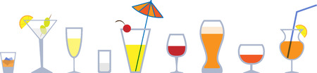 Set of colorful graphic stemware.のイラスト素材