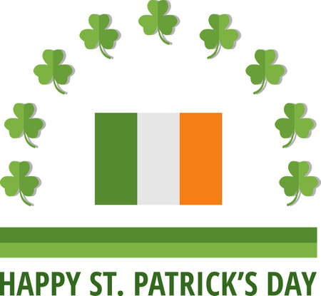 St. Patrick's emblem with Ireland flag. Eps 10のイラスト素材