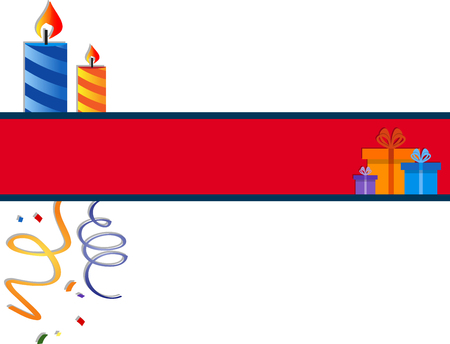 festive banner with candles and gift boxes.のイラスト素材