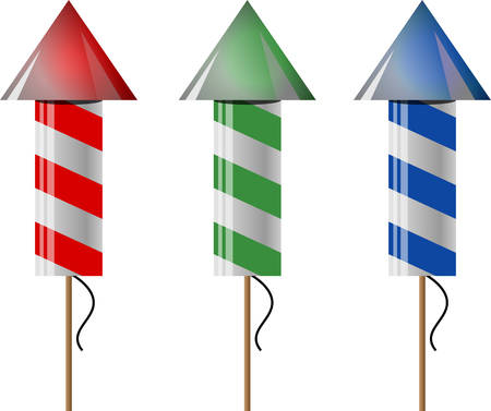 Set of colorful festive petard.のイラスト素材