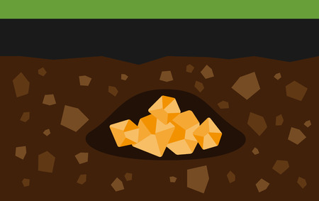 Flat layer of ground and gold. Eps 10のイラスト素材