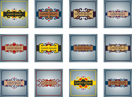 Set of square background with vintage frame.のイラスト素材