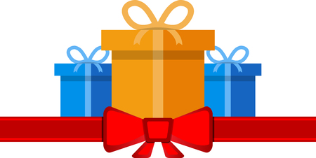 Gift boxes with red ribbon. Eps 10のイラスト素材