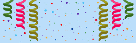 Festive background with serpentine and confetti. Eps 10のイラスト素材