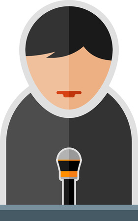 Flat image of man with microphones.のイラスト素材