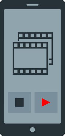 Flat image of video phone applicationのイラスト素材