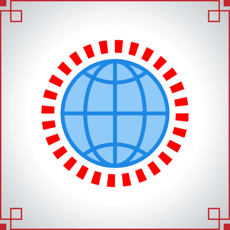 Abstract background with graphic globe and raysのイラスト素材