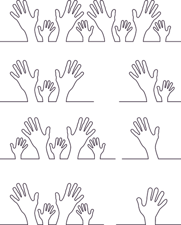 Set of linear hand symbolsのイラスト素材