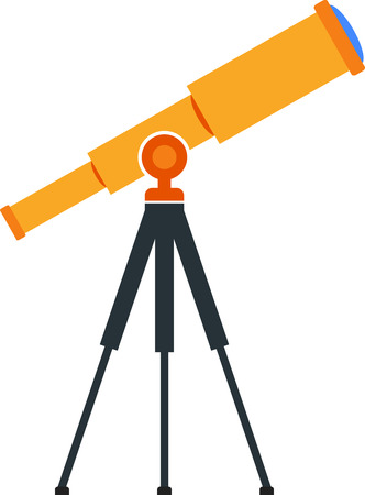 Flat image of telescope on tripodのイラスト素材