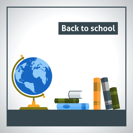 School background with school accessories. Back to school.のイラスト素材