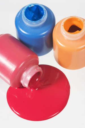 Crayon bottles in different colorsの写真素材