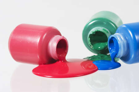 Crayon bottles in different colorsの写真素材