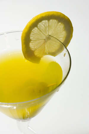 Yellow Martiny shot on a white backgroundの写真素材