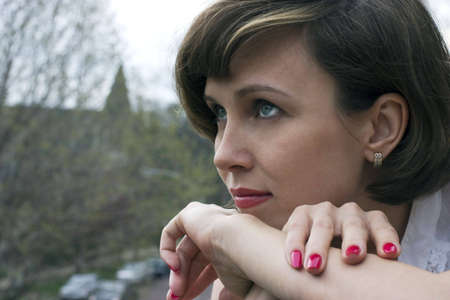 Close up portrait of a pretty womanの写真素材