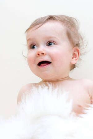 Portrait of a baby boyの写真素材