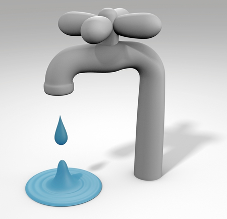 Illustration of a dripping faucet waterの写真素材