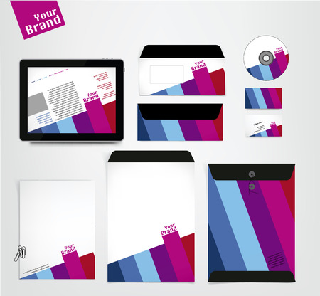 complete Corporate identity business set  Vector illustration  Modern and colorfulのイラスト素材