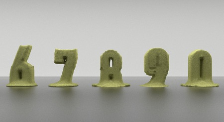 Signs yellow made with melting porous sponge cleaning