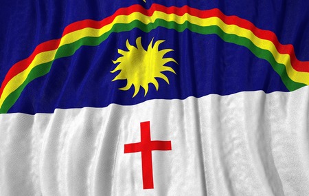 Corrugated brazilian state Pernambuco closeup flag 3D illustrationの写真素材