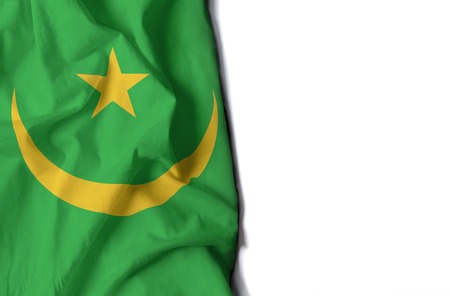 flag of mauritania, wrinkled flag with space for textの写真素材