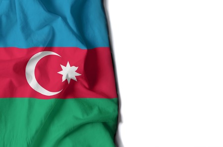 flag of azerbaijan, wrinkled flag with space for text