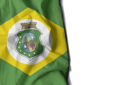 flag of ceara, brazilian state wrinkled flag with space for textの写真素材