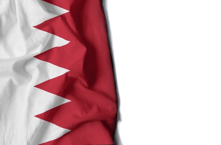 flag of bahrain, wrinkled flag with space for textの写真素材