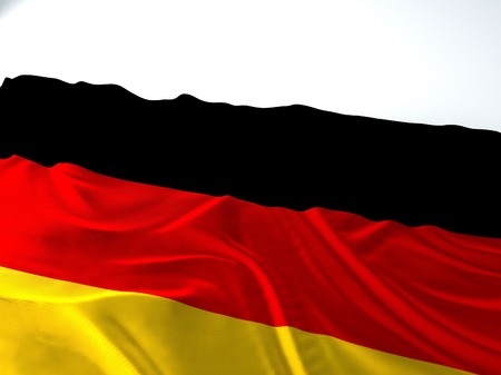 3d render iustration of a Waving german Flag on white background