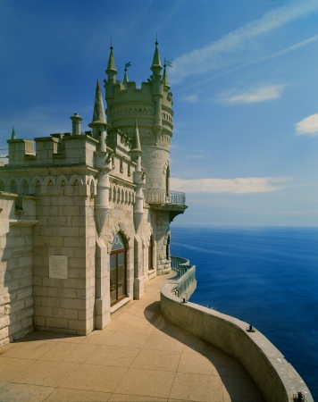 Swallow's Nest Lastivchine Gnizdo architectural and historical monument, located on a steep 40-meter cliff Avrorinoj Cape Ai-Todor in the village of Livadia (Yalta city council, Crimea, Ukraine).

のeditorial素材