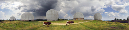"Pamir" - super secret Army station early warning aircraft missiles NATO. In the Carpathians, on the border with Romania, abandoned with the collapse of the USSR, the Soviet Union, Ukraineのeditorial素材