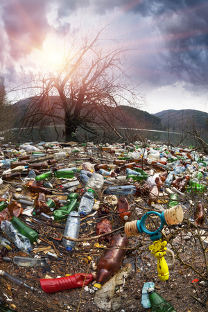 poor culture of consumption to achieve the progress of modern civilization gives a negative impact on the surrounding nature. Ecological catastrophe in the background of Carpathiansのeditorial素材