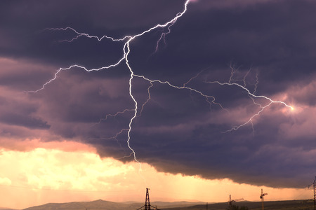 The tornado alley in the US - hurricanes and cyclones, frequent powerful terrible winds and...
