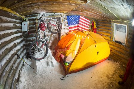 powerful cyclone brought dangerous winds of blizzard to storm snowstorms in the United States of...