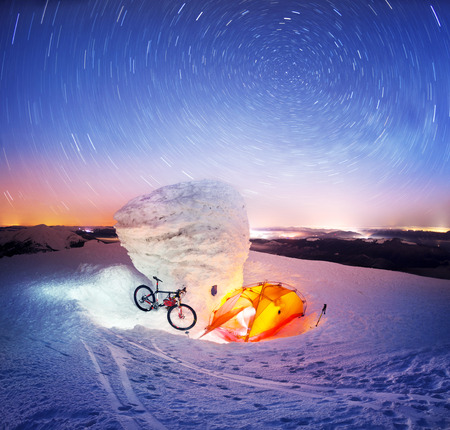 Extreme winter ascent at night to the highest peak of Ukraine in Europe with an overnight stay in a...