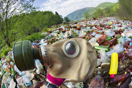 Pollution of household waste of clean mountain rivers in the Carpathians Ukraine is a huge problem...
