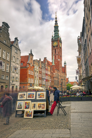 Poland, Gdansk, May 23, 2019: old Polish cultural center. Medieval streets with rich architecture...
