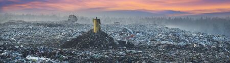Garbage of household waste is used for the decomposition of organics and the production of household gases in industry and the urban population for recyclingの写真素材