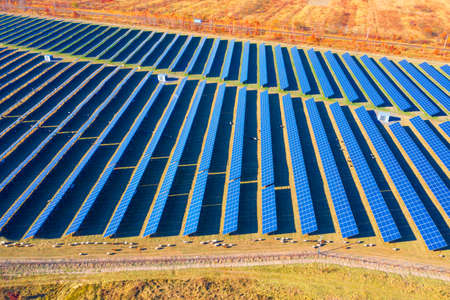 A herd of sheep grazes among solar electric panels - an interesting solution to the rational use of...