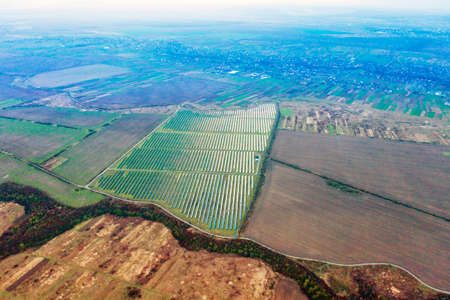 Solar panels in Ukraine, Eastern Europe. New technologies of green energy without thermal, chemical,...