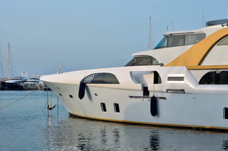 Luxury boat in the marinaの写真素材