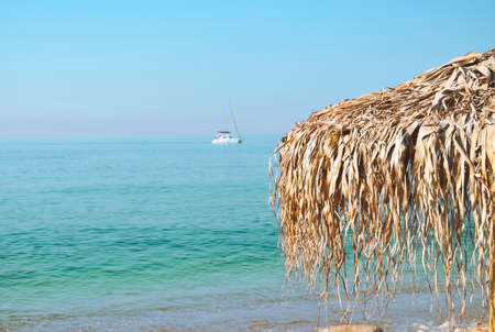 Parasol on the beachの写真素材