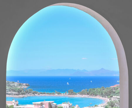 The view from the window on the seaの写真素材