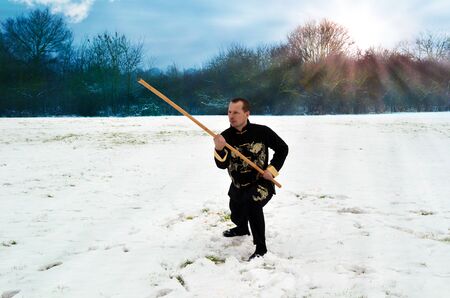 Shaolin Kung Fu stickの写真素材