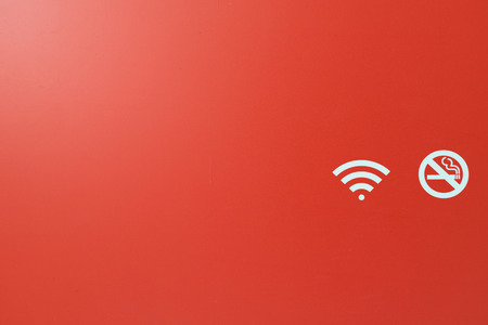 wireless internet and no smoke symbolの写真素材