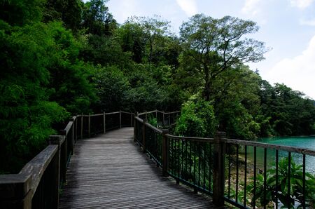 Walking trail around Sun Moon Lake,Taiwanの写真素材